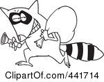 Raccoon Clipart Black And White Cartoon Raccoon Carrying A