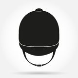 Silhouette Symbol Of Jockey Helmet For Horseriding Stock Photography