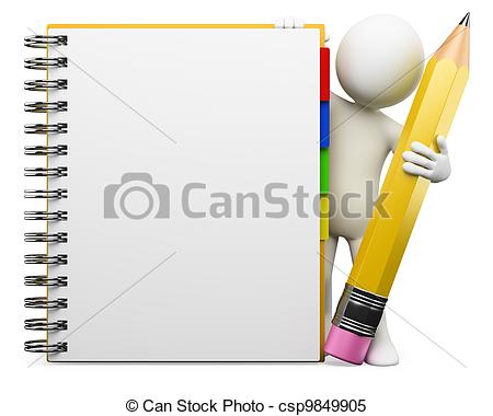 Stock Illustrations Of 3d White People Notepad   3d White Person With