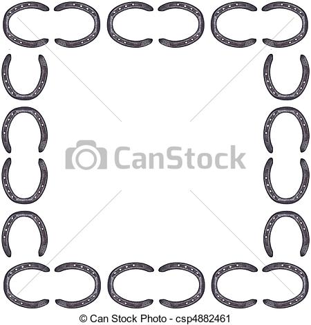 Stock Photography Of Lucky Horse Shoe Border Or Background Isolated On
