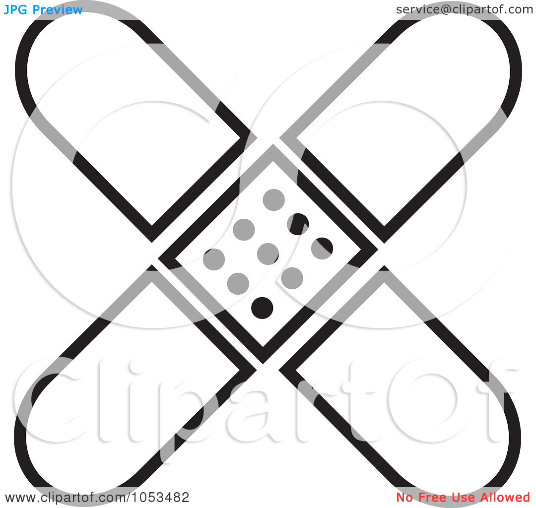 Art Illustration Of A Black And White Bandage Cross By Prawny  1053482