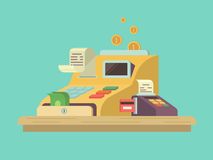 Cash Register In Flat Style Royalty Free Stock Photos