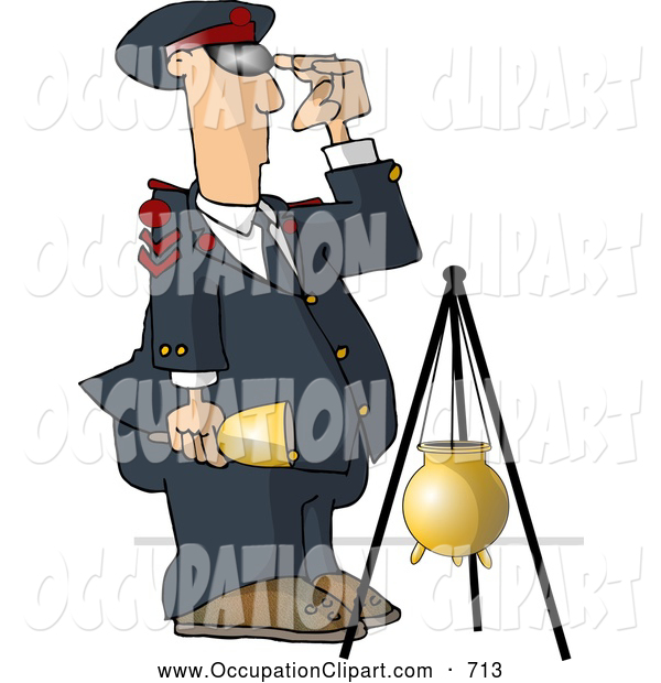 Clip Art Of A United States Salvation Army Attendant In Uniform
