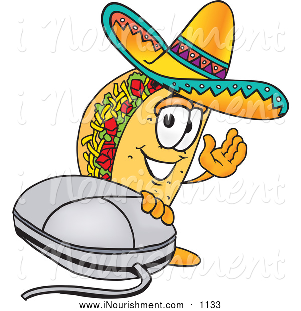 Clipart Healthy Taco Mascot Cartoon Character With Puter Picture