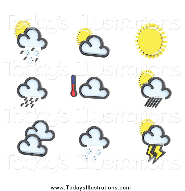 Clipart Of 3d Weather Icons By Kj Pargeter    4386