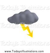 Clipart Of A Dark Storm Cloud With Lightning Striking By Jiri Moucka