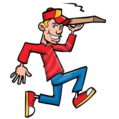 Delivery Clipart Cartoon Of Pizza Running Delivery Boy Smiling Clipart    
