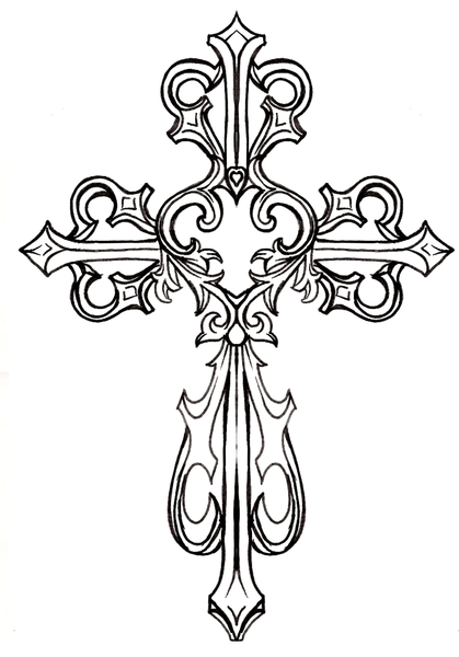 Fancy Cross Drawings Cross Image   Vector Clip Art