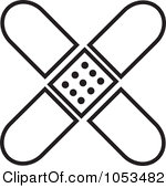 Free Vector Clip Art Illustration Of A Black And White Bandage Cross