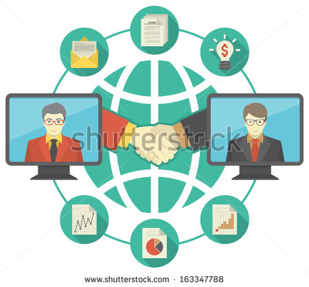 Illustration Of Business Cooperation Using The New Information Sharing