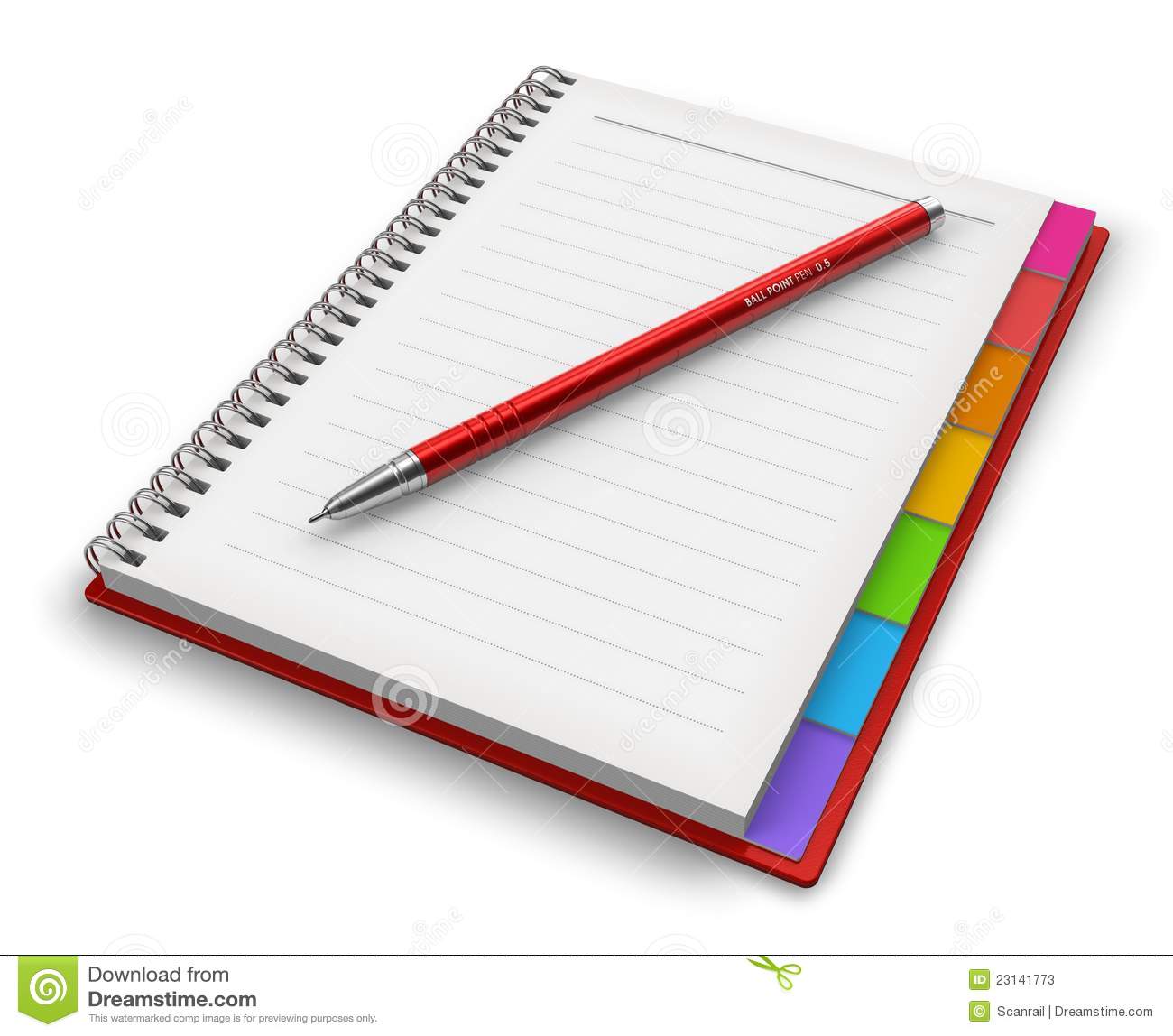 Notebook And Pen Clipart Office Notepad With Ballpoint