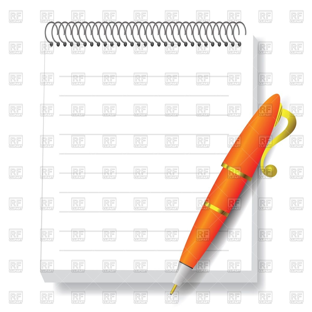 Notepad With Pen 63617 Objects Download Royalty Free Vector Clipart