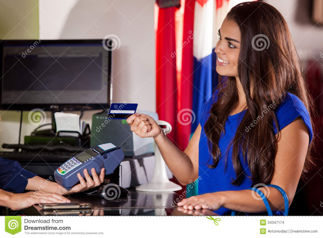 Paying At A Cash Register Stock Images   Image  34347174
