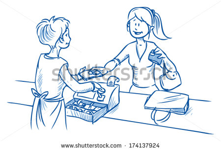 Paying At Register Clipart Young Attractive Woman Paying