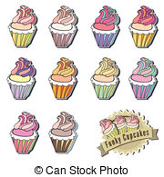 Rainbow Cupcake Vector Clipart And Illustrations