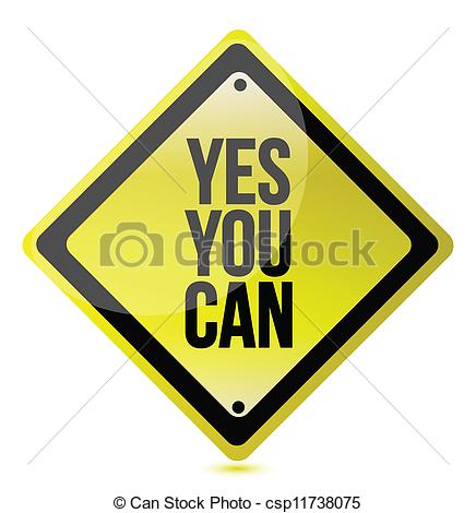 Vectors Illustration Of Yes We Can Yellow Illustration Design Over
