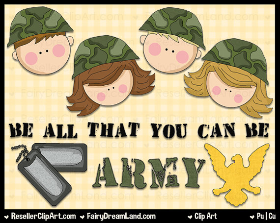 Army Digital Clip Art   Commercial Use Graphic Image Png Clipart Set