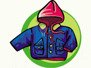 Blue Jacket With A Red Hood