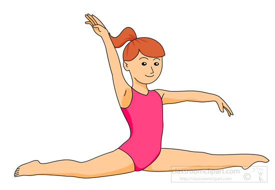 Cartoon Of A Cute Little Gymnast Clip Art Image