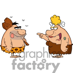 Caveman And Angry Cavewoman Cartoon Characters Royalty Free Rf Clipart