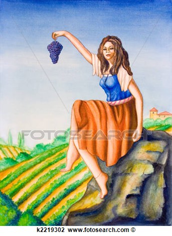 Clip Art   Country Girl And Vineyard  Fotosearch   Search Clipart    