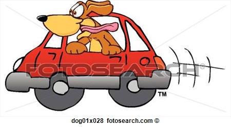 Clip Art   Dog In Car  Fotosearch   Search Clipart Illustration
