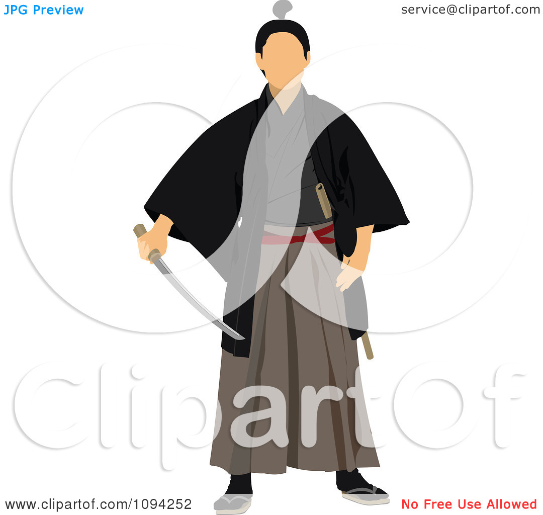 Clipart Faceless Samurai Warrior 2   Royalty Free Vector Illustration