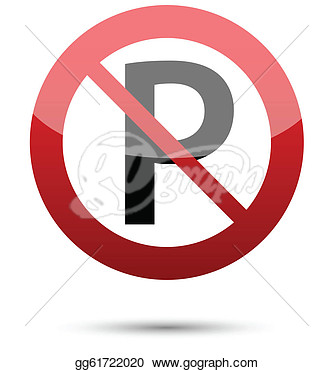 Clipart   No Parking Sign On White  Stock Illustration Gg61722020