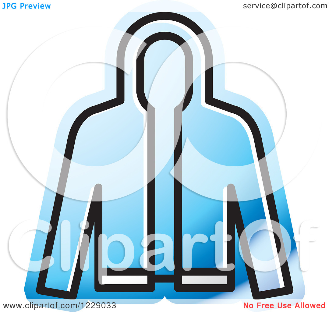 Clipart Of A Blue Jacket Icon   Royalty Free Vector Illustration By