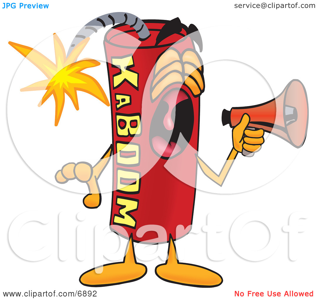 Clipart Picture Of A Red Dynamite Mascot Cartoon Character Screaming
