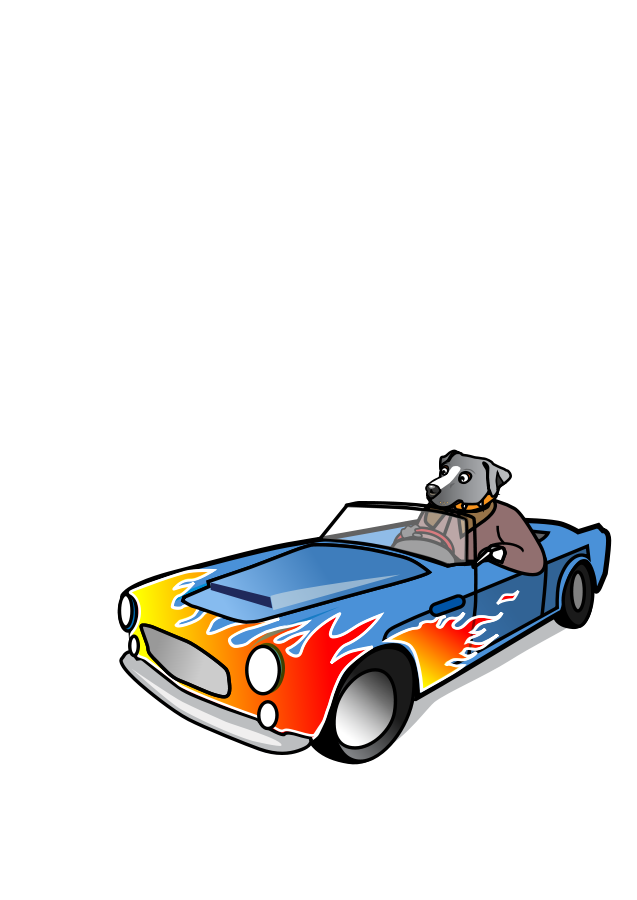 Dog In Sports Car Clipart Large Size