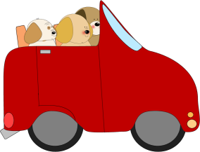 Dogs Driving A Car Clip Art Image   Clip Art Image Of Three Dog
