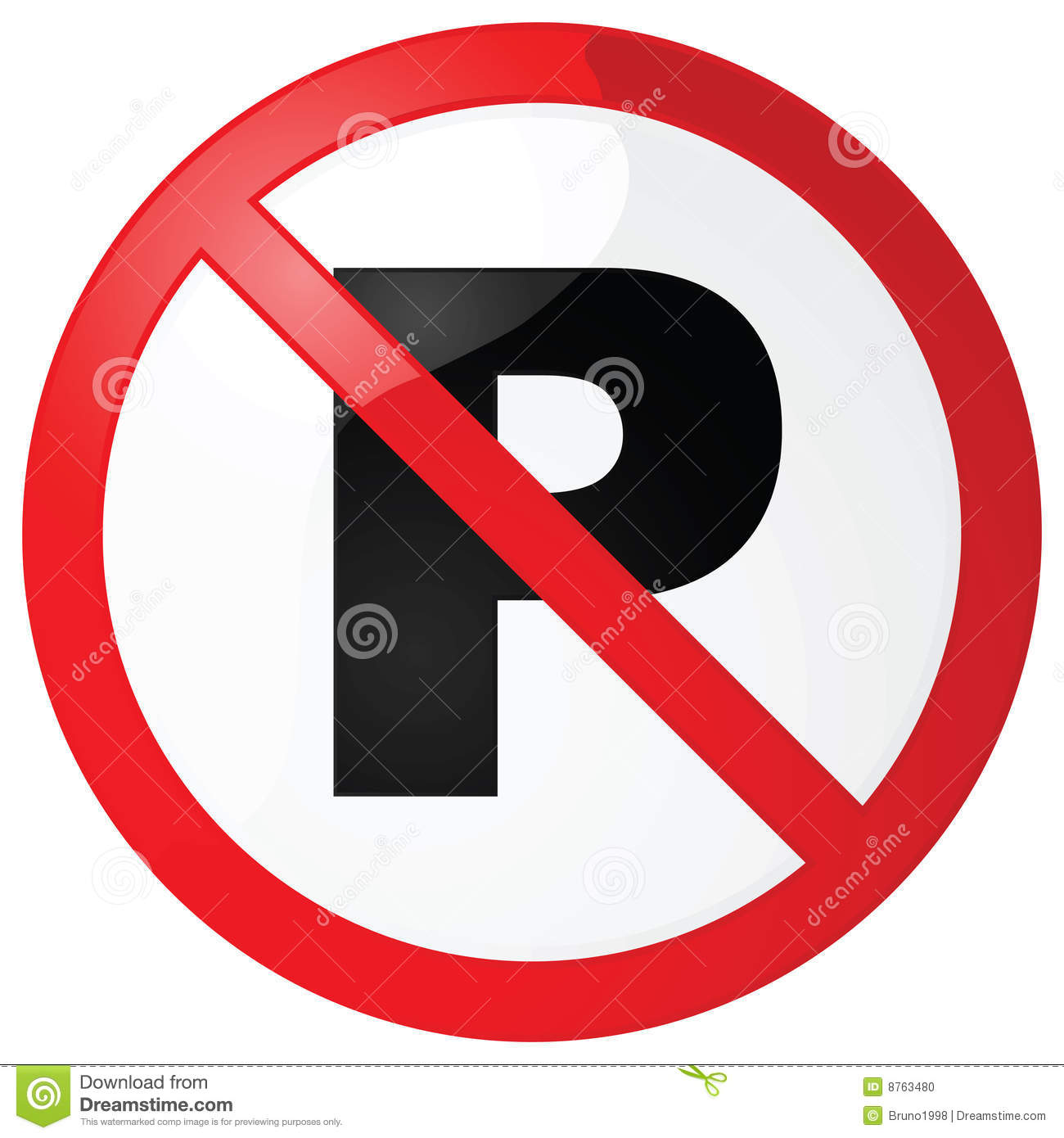 Glossy Illustration Of A Classic No Parking Sign Mr No Pr No 4 766 13