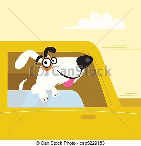 Happy Dog Travelling In Car   Csp5229183