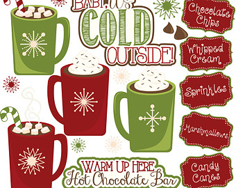 Hot Chocolate Bar Clipart   Hot Cocoa Bar Clip Art   Christmas Clipart