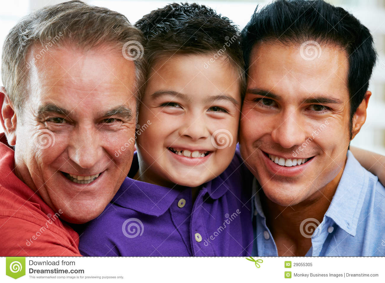 Male Members Of Multi Generation Family At Home Royalty Free Stock