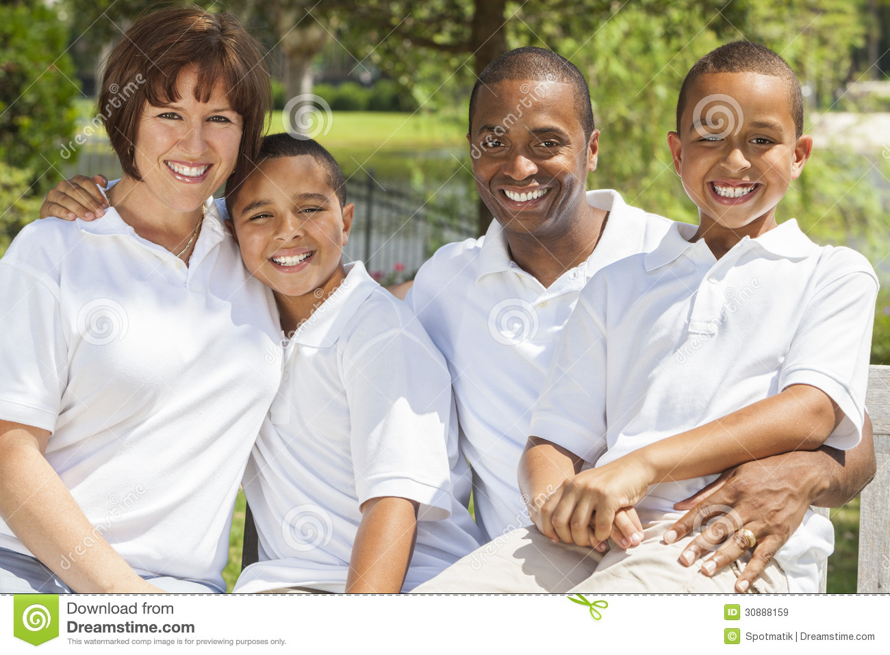 Mixed Race African American Family Parents   Children Royalty Free