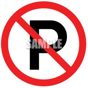 No Parking Road Sign   Royalty Free Clipart Picture