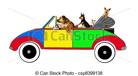 Of Dogs And Cats Driving In A Car Csp8399138   Search Eps Clip Art    