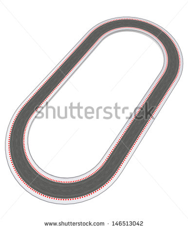 Oval Racetrack Design In Bird View Illustration   Stock Photo