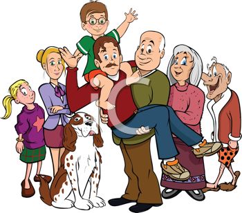 Royalty Free Clipart Image  Family Posing For A Portrait