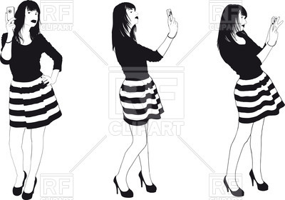 Selfie In Different Poses 44509 Download Royalty Free Vector Clipart