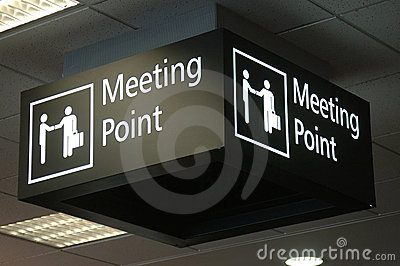 Signage For Meeting People At International Arrivals At Airport
