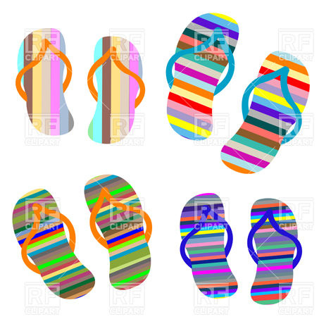 Stripy Simple Beach Shoes Download Royalty Free Vector Clipart Eps