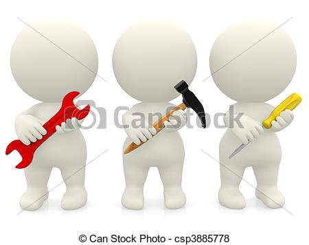 Tools   3d People Holding Tools Isolated Over    Csp3885778   Search    