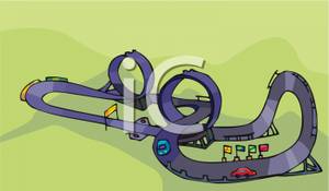 Toy Racetrack For Die Cast Cars   Royalty Free Clipart Picture