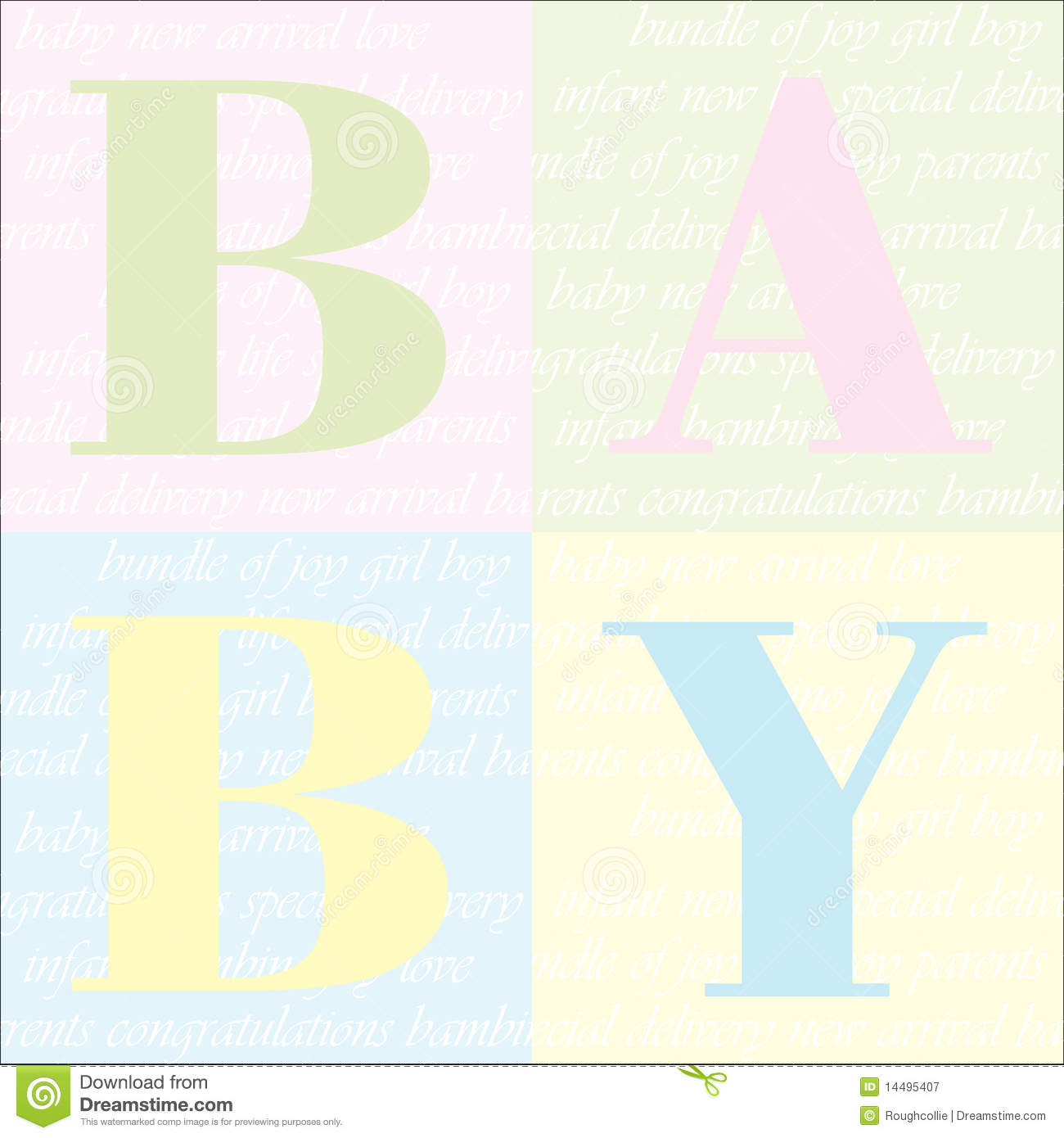 Baby Blocks Spelling The Word Baby Ideal For New Baby Announcement
