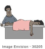Black Masseuse Woman Preparing To Wake A Relaxed Client After She Fell
