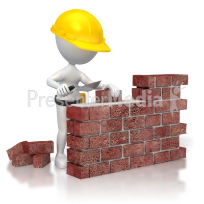 Brick Wall Construction   3d Figures   Great Clipart For Presentations