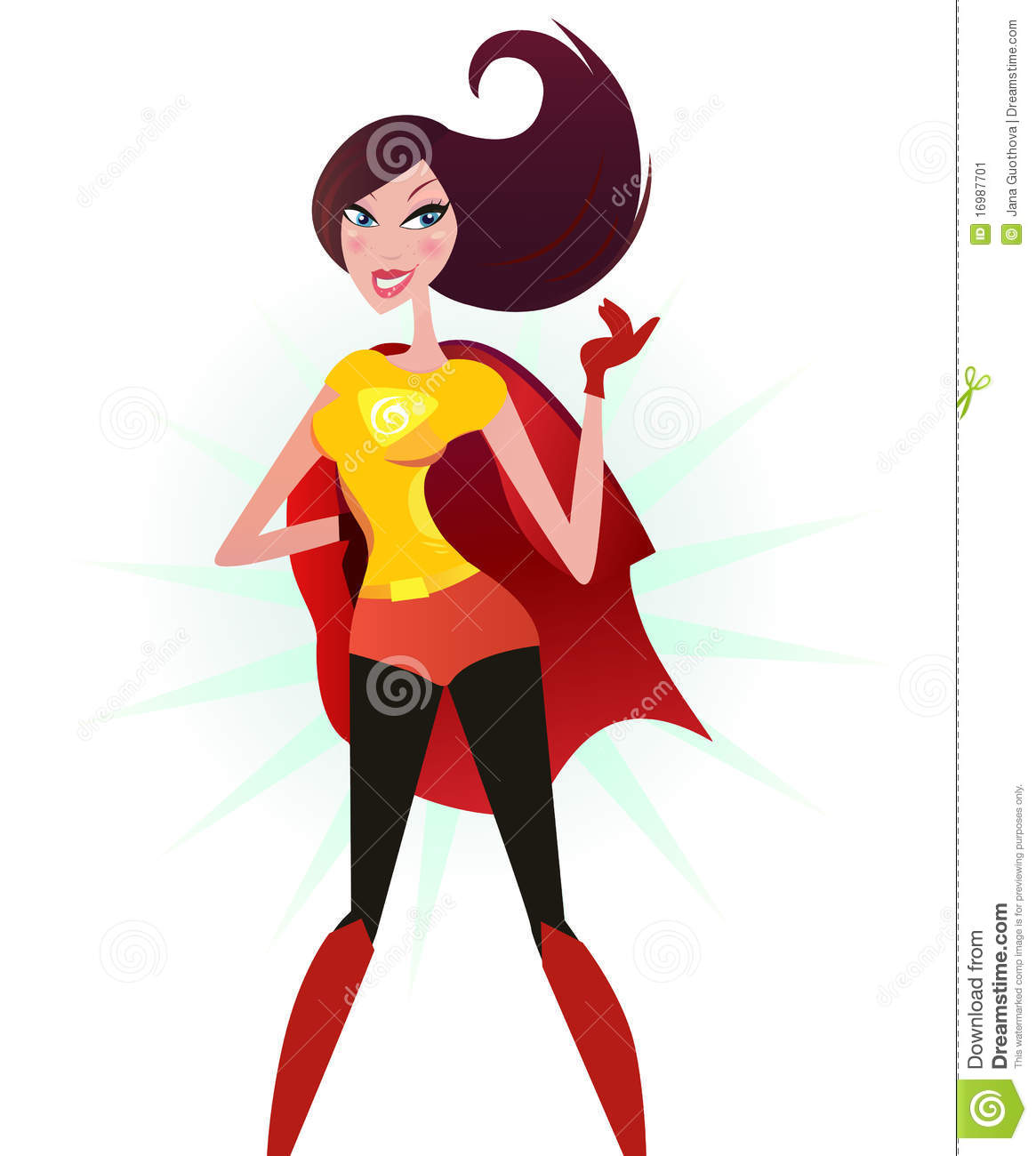 Brown Hair Super Woman In Red Costume  Superhero   Image  16987701